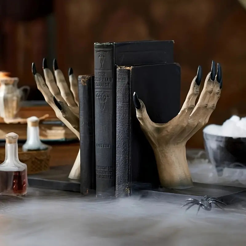 2-Piece Hand Bookends - Resin Decor-4