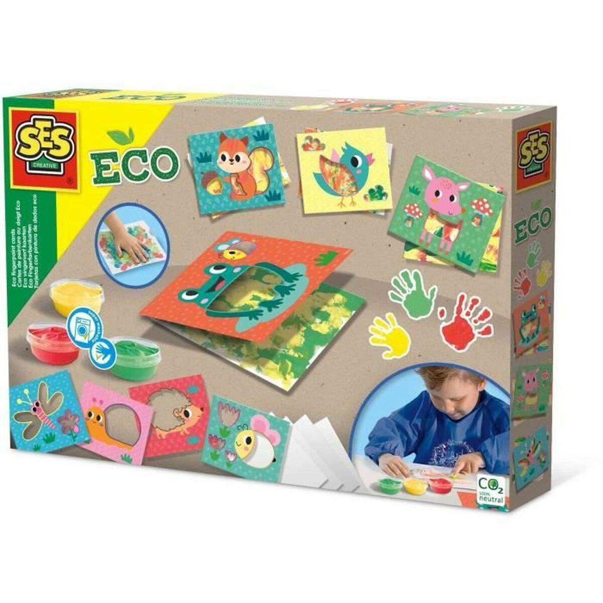 Drawing Set SES Creative Eco Finger Paint Cards-0