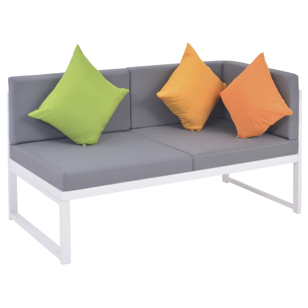 vidaXL 5 Piece Patio Lounge Set with Cushions Aluminum and WPC-3