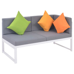 vidaXL 5 Piece Patio Lounge Set with Cushions Aluminum and WPC-3