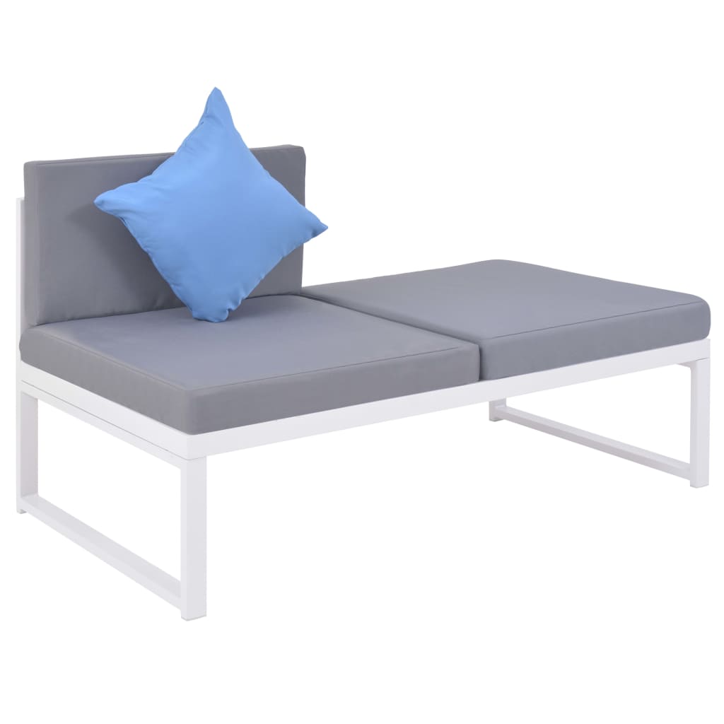 vidaXL 5 Piece Patio Lounge Set with Cushions Aluminum and WPC-4