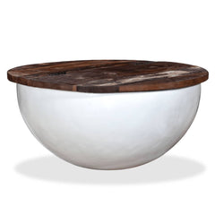 vidaXL Coffee Table Bowl-shaped End Table with Steel Base Solid Wood Reclaimed-0