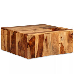 vidaXL Coffee Table Solid Sheesham Wood 27.6"x27.6"x11.8"-1