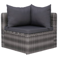 vidaXL 8 Piece Patio Lounge Set with Cushions Poly Rattan Gray-3