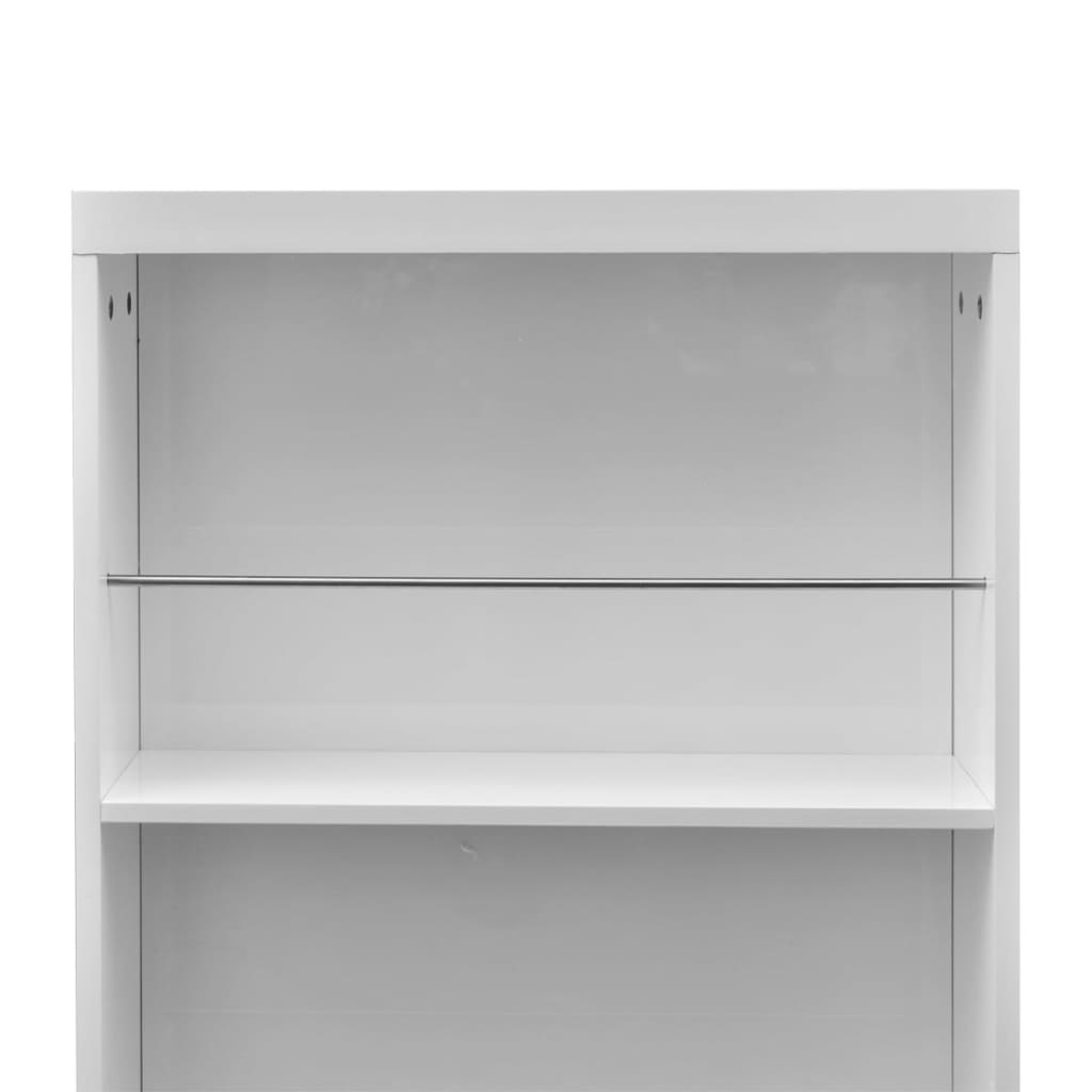 vidaXL Bar Table MDF with Wine Rack High Gloss White-4