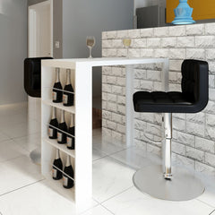 vidaXL Bar Table MDF with Wine Rack High Gloss White-0