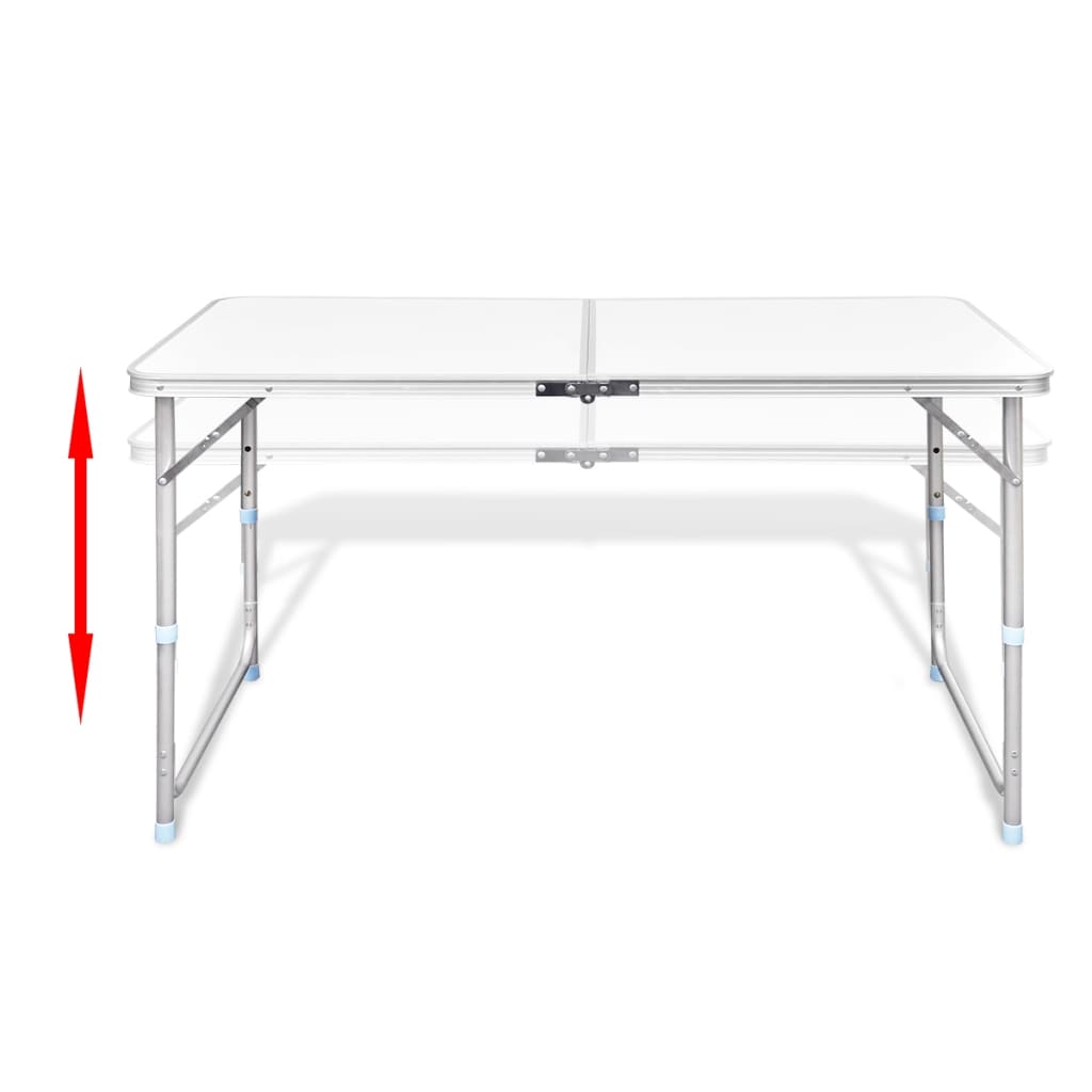 vidaXL Foldable Camping Table Height Adjustable Aluminum 47.2"x23.6"-2
