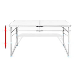 vidaXL Foldable Camping Table Height Adjustable Aluminum 47.2"x23.6"-2