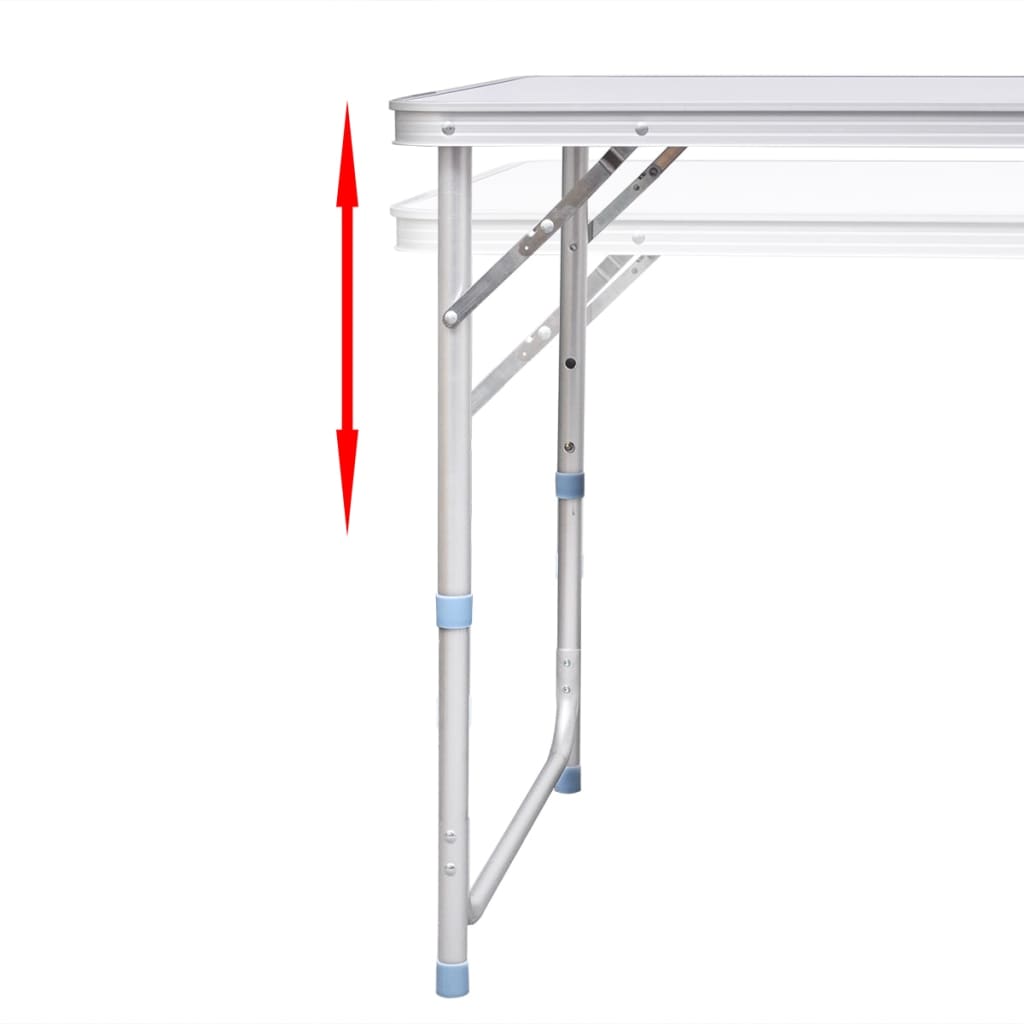 vidaXL Foldable Camping Table Height Adjustable Aluminum 47.2"x23.6"-4