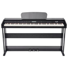 vidaXL 88-Key Digital Piano with Pedals Black Melamine Board-0