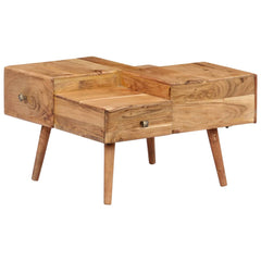 vidaXL Coffee Table 27.5"x23.6"x16.5" Solid Acacia Wood-1