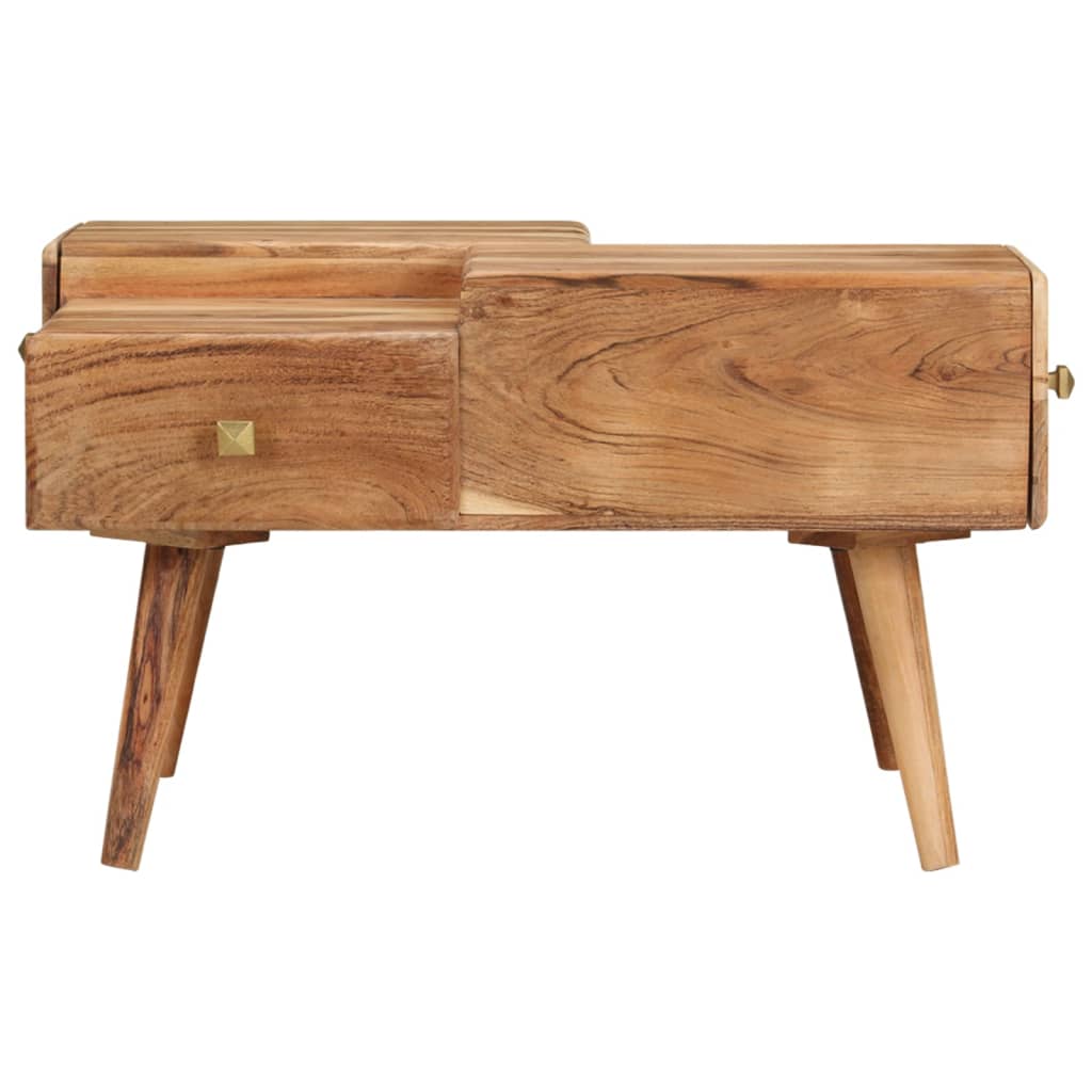 vidaXL Coffee Table 27.5"x23.6"x16.5" Solid Acacia Wood-3