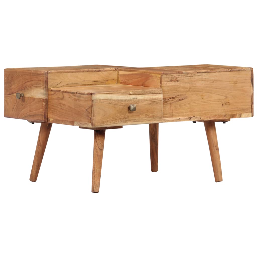 vidaXL Coffee Table 27.5"x23.6"x16.5" Solid Acacia Wood-4