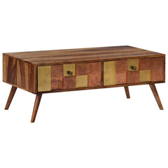 vidaXL Coffee Table 39.4"x19.7"x15.4" Solid Sheesham Wood-0