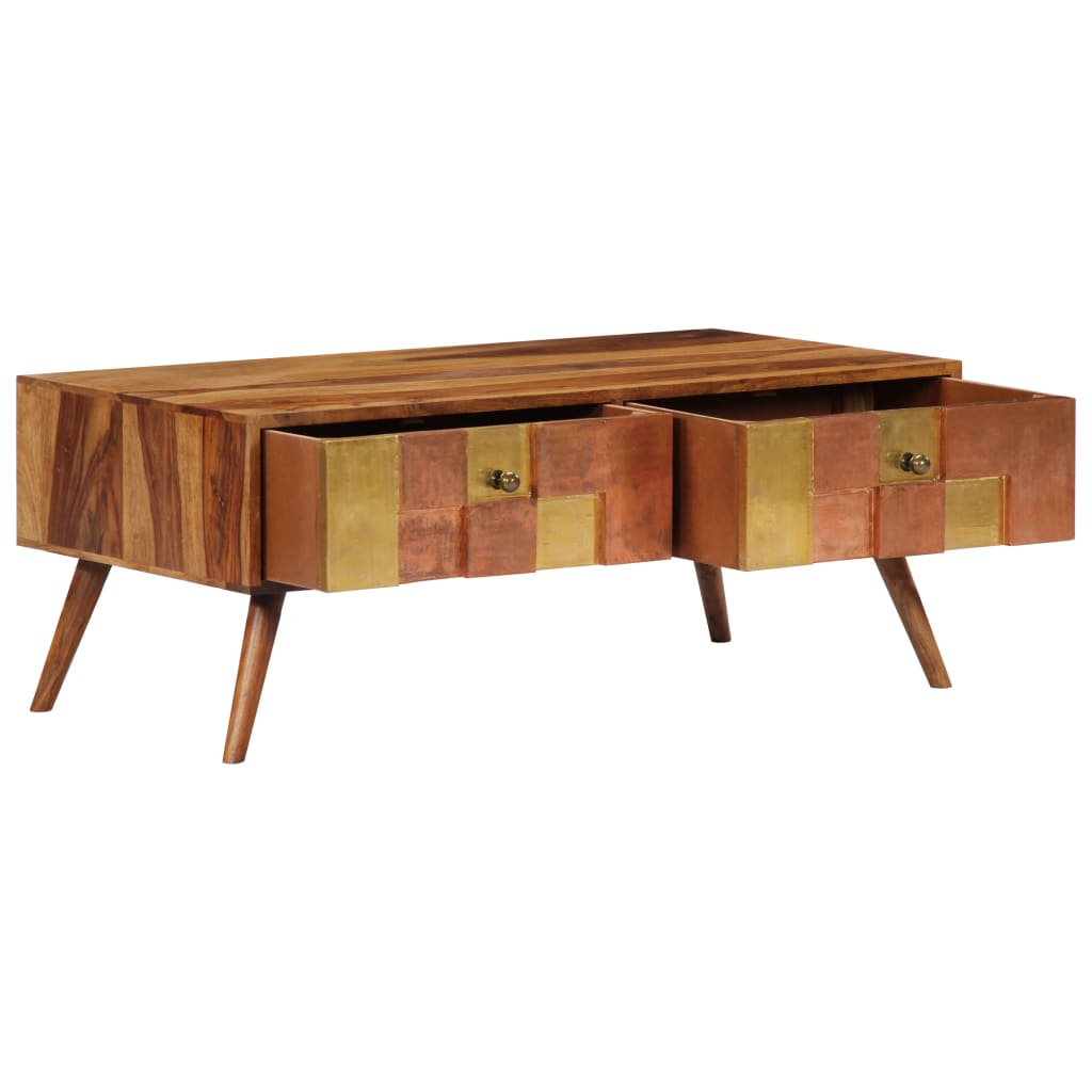 vidaXL Coffee Table 39.4"x19.7"x15.4" Solid Sheesham Wood-4