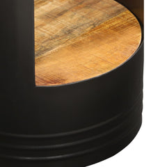 vidaXL Coffee Table Bowl-shaped End Table with Steel Base Solid Wood Reclaimed-3