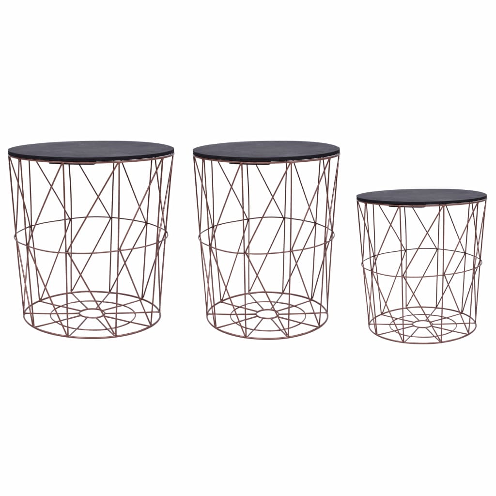vidaXL Coffee Table 3 pcs Round End Table Sofa Table Living Room Furniture-0