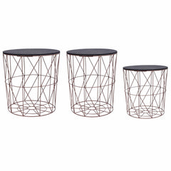 vidaXL Coffee Table 3 pcs Round End Table Sofa Table Living Room Furniture-0
