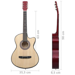 vidaXL Guitar Beginner Cutaway Guitar Acoustic Guitar with 6 Strings Basswood-1