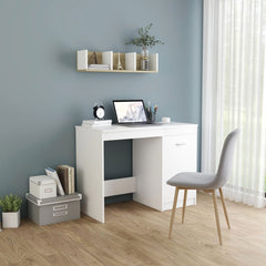 vidaXL Desk Computer Desk Office Desk Workstation with Shelves Engineered Wood-11