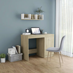 vidaXL Desk Computer Desk Office Desk Workstation with Shelves Engineered Wood-10