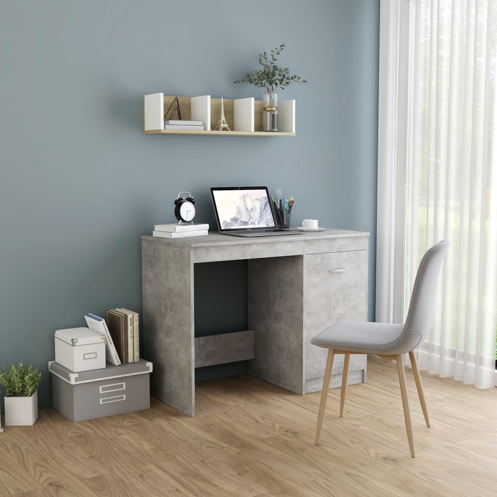 vidaXL Desk Computer Desk Office Desk Workstation with Shelves Engineered Wood-6