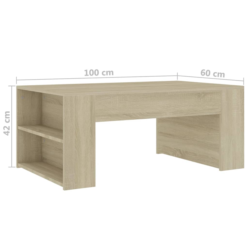 vidaXL Coffee Table Accent End Side Sofa Table for Living Room Engineered Wood-2