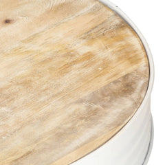 vidaXL Coffee Table Bowl-shaped End Table with Steel Base Solid Wood Reclaimed-0
