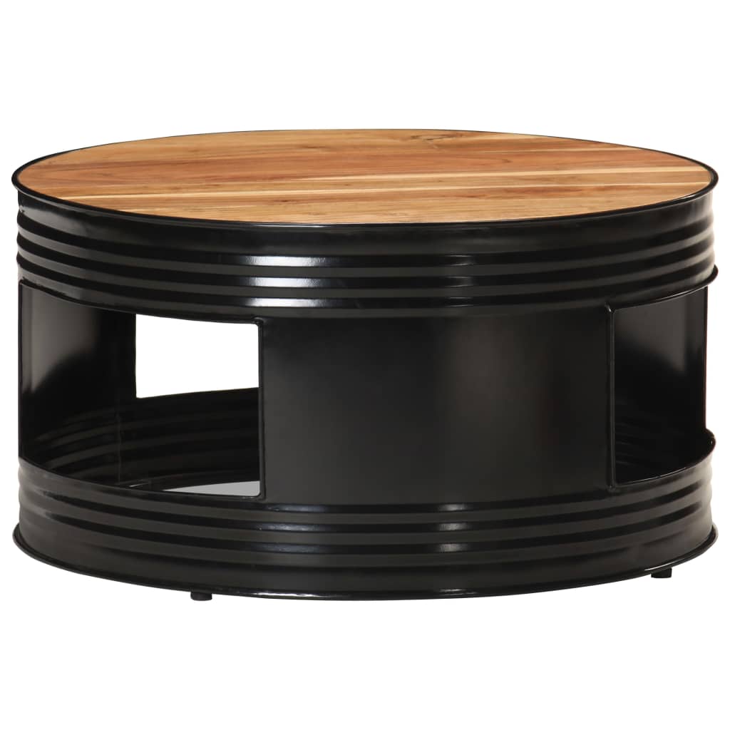 vidaXL Coffee Table Bowl-shaped End Table with Steel Base Solid Wood Reclaimed-2