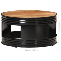 vidaXL Coffee Table Bowl-shaped End Table with Steel Base Solid Wood Reclaimed-3