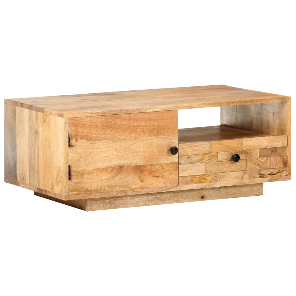 vidaXL Coffee Table 35.4"x19.7"x13.8" Solid Mango Wood-0