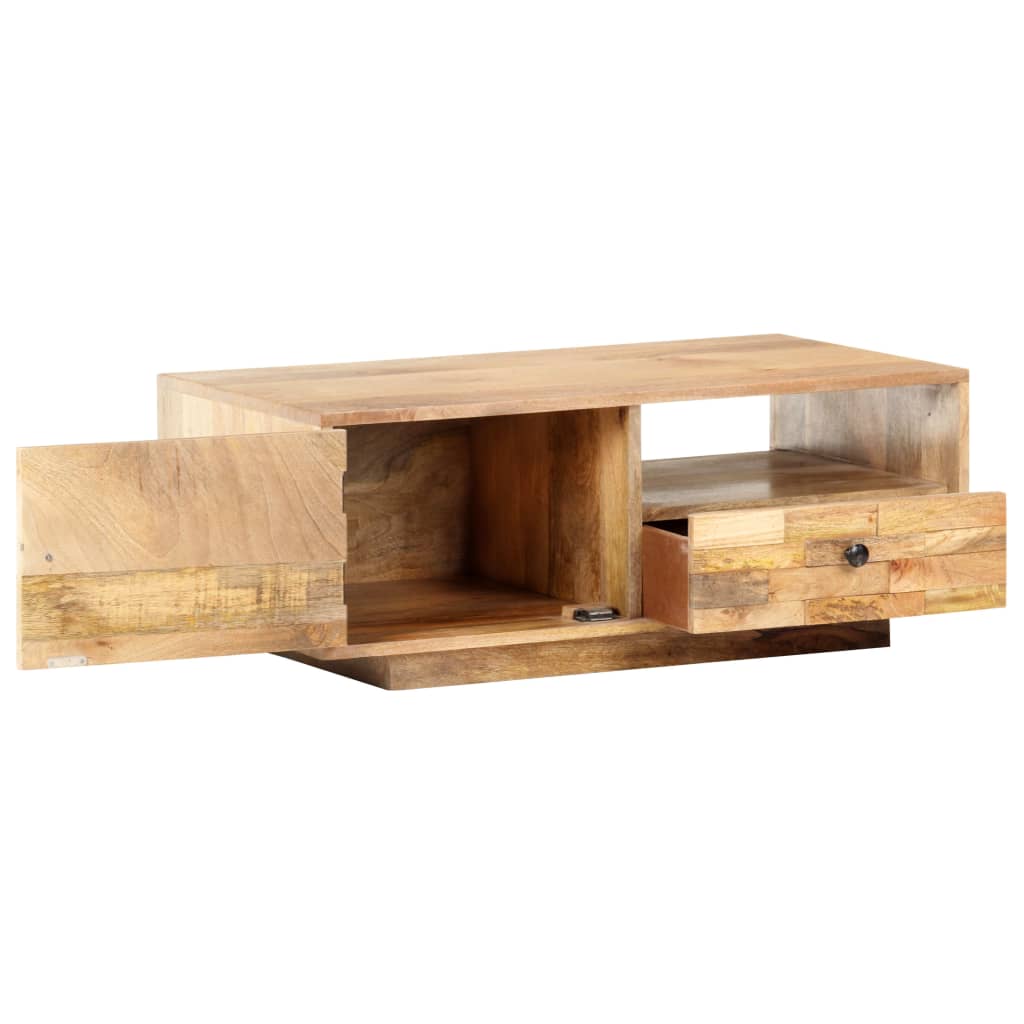 vidaXL Coffee Table 35.4"x19.7"x13.8" Solid Mango Wood-2