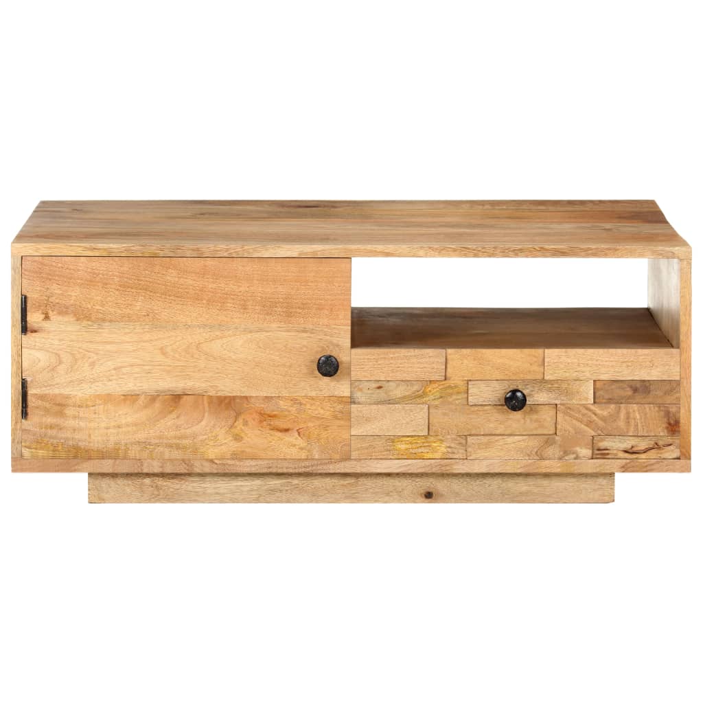 vidaXL Coffee Table 35.4"x19.7"x13.8" Solid Mango Wood-3