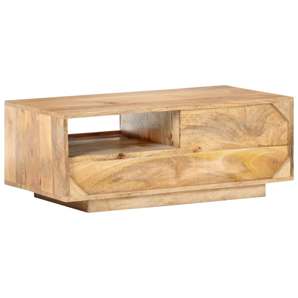vidaXL Coffee Table 35.4"x19.7"x13.8" Solid Mango Wood-4