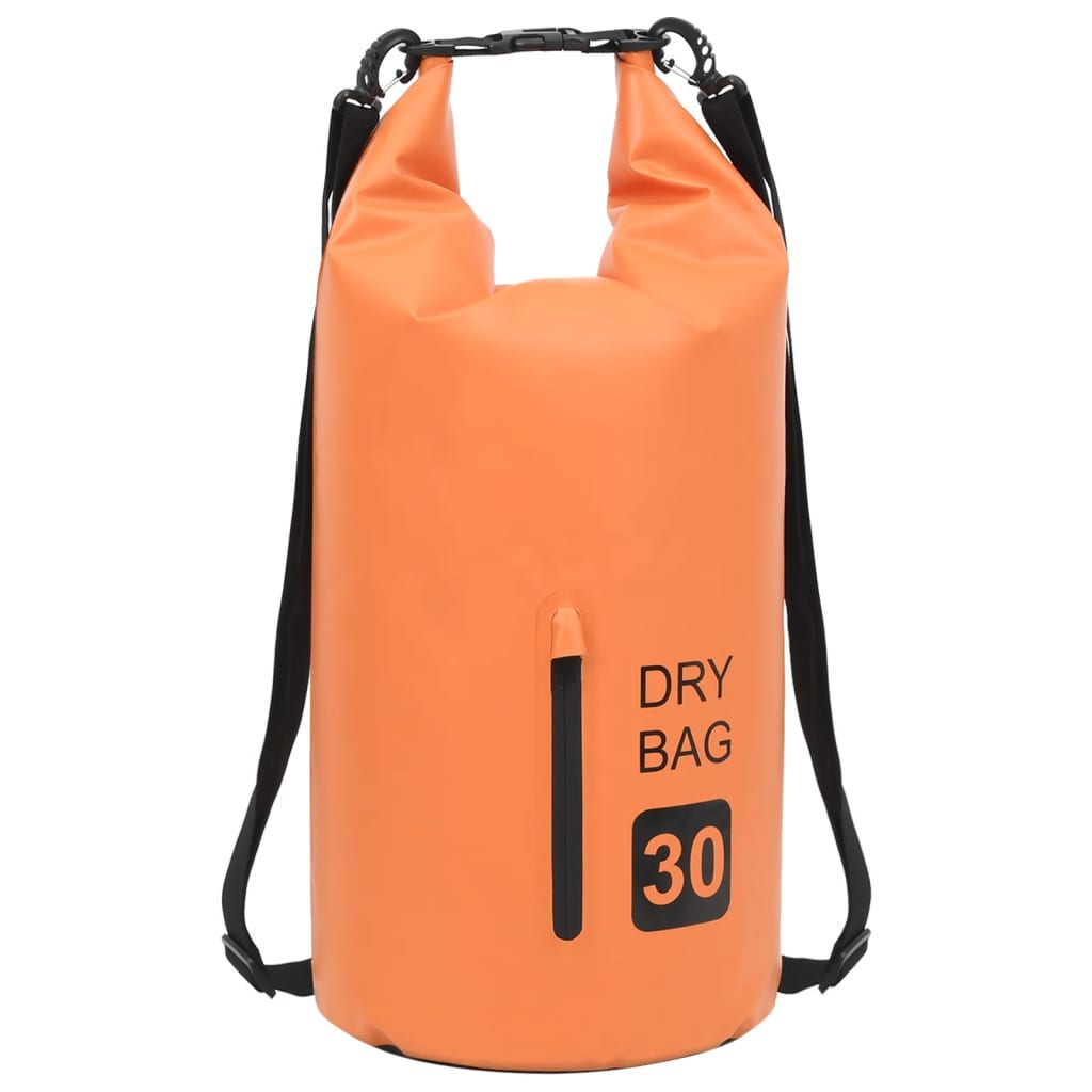 vidaXL Dry Bag with Zipper Orange 7.9 gal PVC-0