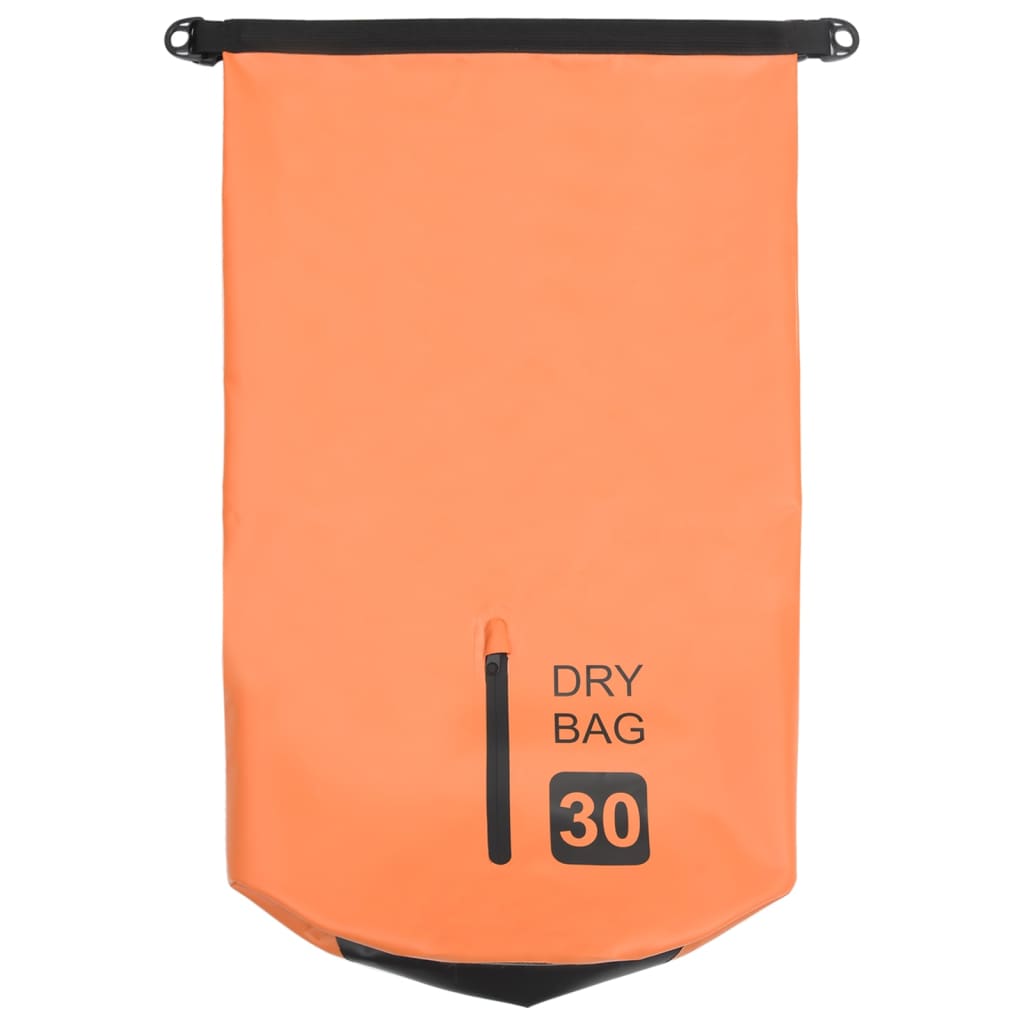 vidaXL Dry Bag with Zipper Orange 7.9 gal PVC-1