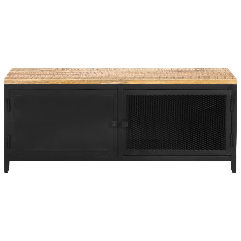vidaXL Coffee Table 35.4"x19.7"x14.6" Solid Rough Mango Wood-2