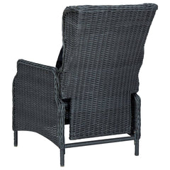 vidaXL Outdoor Recliner Chair Patio Lounge Chair with Cushions Poly Rattan-2