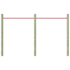 vidaXL 1/2/3x Turning Bars Steel Red Gymnastic Gym Equipment Horizontal Bar-1