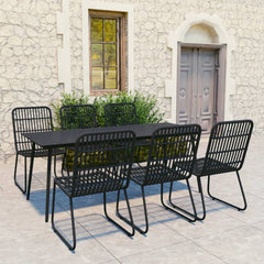 vidaXL Patio Dining Set Seat Black/Oak and Black 3/5/7/9 Piece Multi Sizes-10