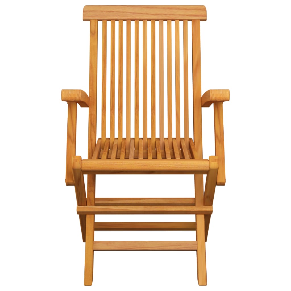 vidaXL Patio Chairs Outdoor Bistro Folding Chair with Cushions Solid Wood Teak-4