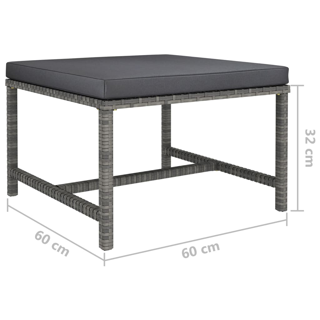 vidaXL 8 Piece Patio Lounge Set with Cushions Poly Rattan Gray-0