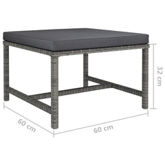 vidaXL 8 Piece Patio Lounge Set with Cushions Poly Rattan Gray-0
