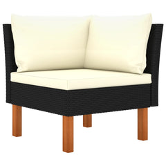 vidaXL 12 Piece Patio Lounge Set with Cushions Poly Rattan Black-2