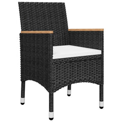 vidaXL 5 Piece Patio Dining Set Black-3