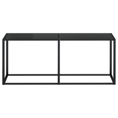 vidaXL Console Table Accent Side Table with Steel Frame Black Tempered Glass-1