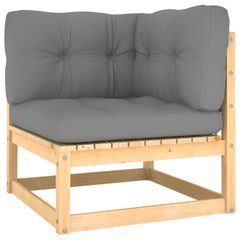 vidaXL 10 Piece Patio Lounge Set with Cushions Solid Wood Pine-2