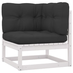 vidaXL 10 Piece Patio Lounge Set with Cushions White Solid Pinewood-2
