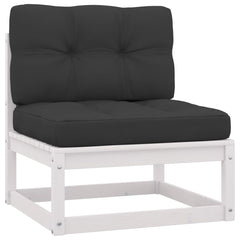 vidaXL 10 Piece Patio Lounge Set with Cushions White Solid Pinewood-3