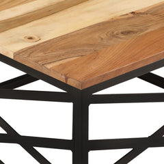 vidaXL Coffee Table 26.8"x26.8"x13.8" Solid Acacia Wood-1